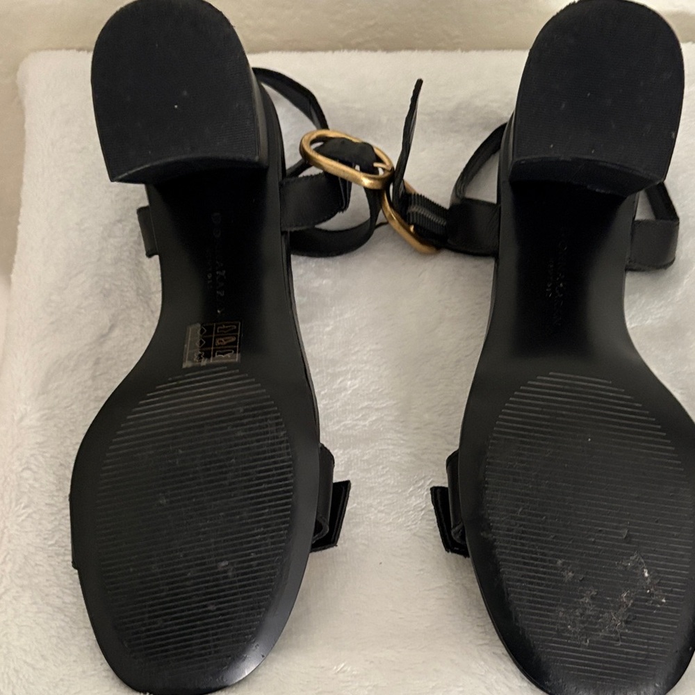 Donna Karan Black Heels with Gold Buckles Size 8 - Picture 5 of 8